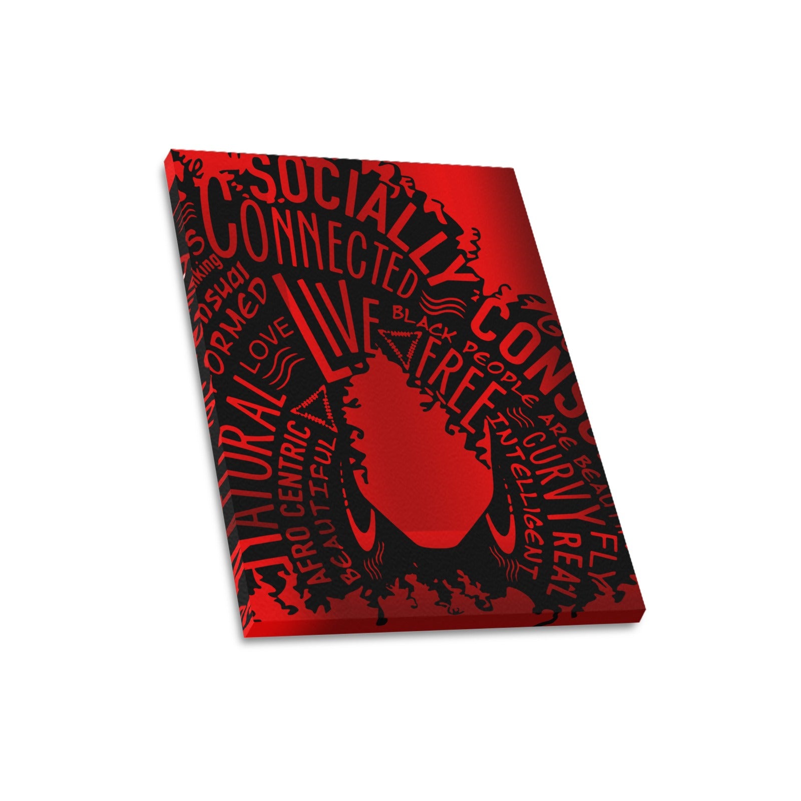 Afro Girl with Red Background Frame Canvas Print 16"x20"