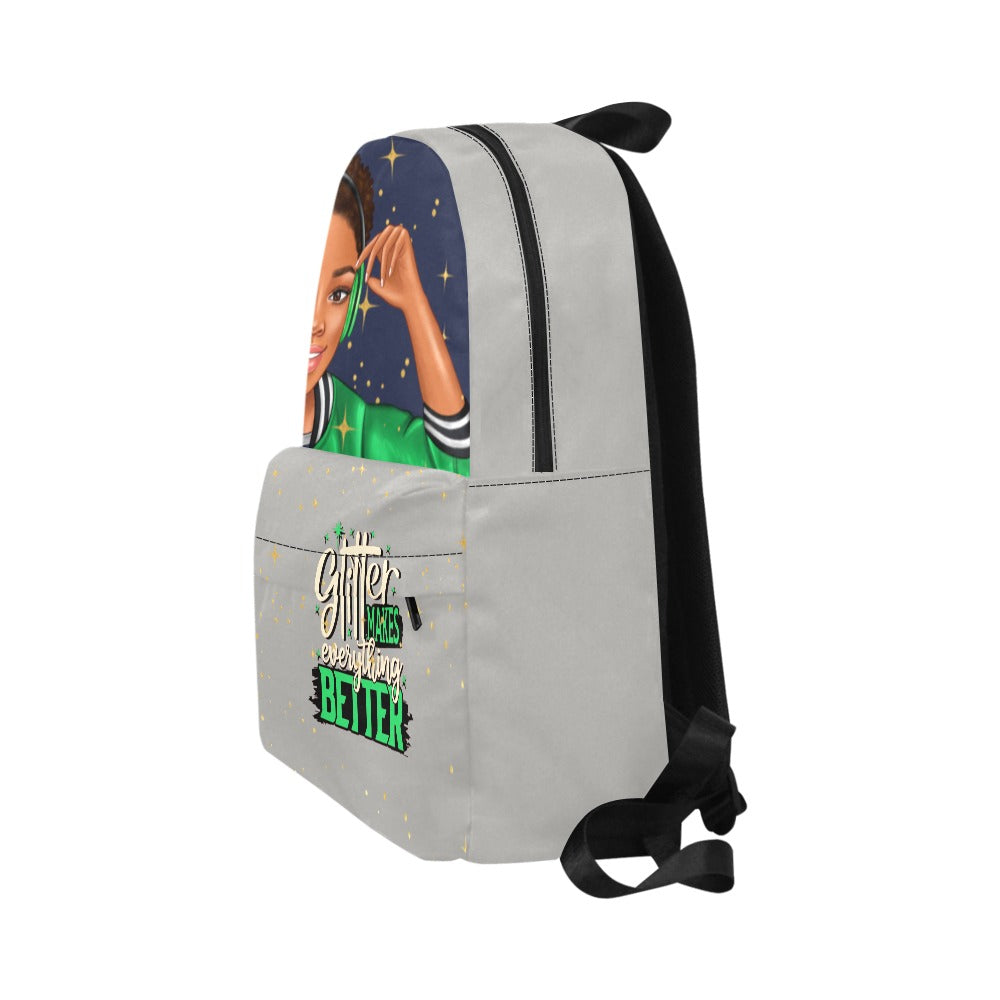 Glitter Makes Everything Better in Green Unisex Classic Backpack (Model 1673)