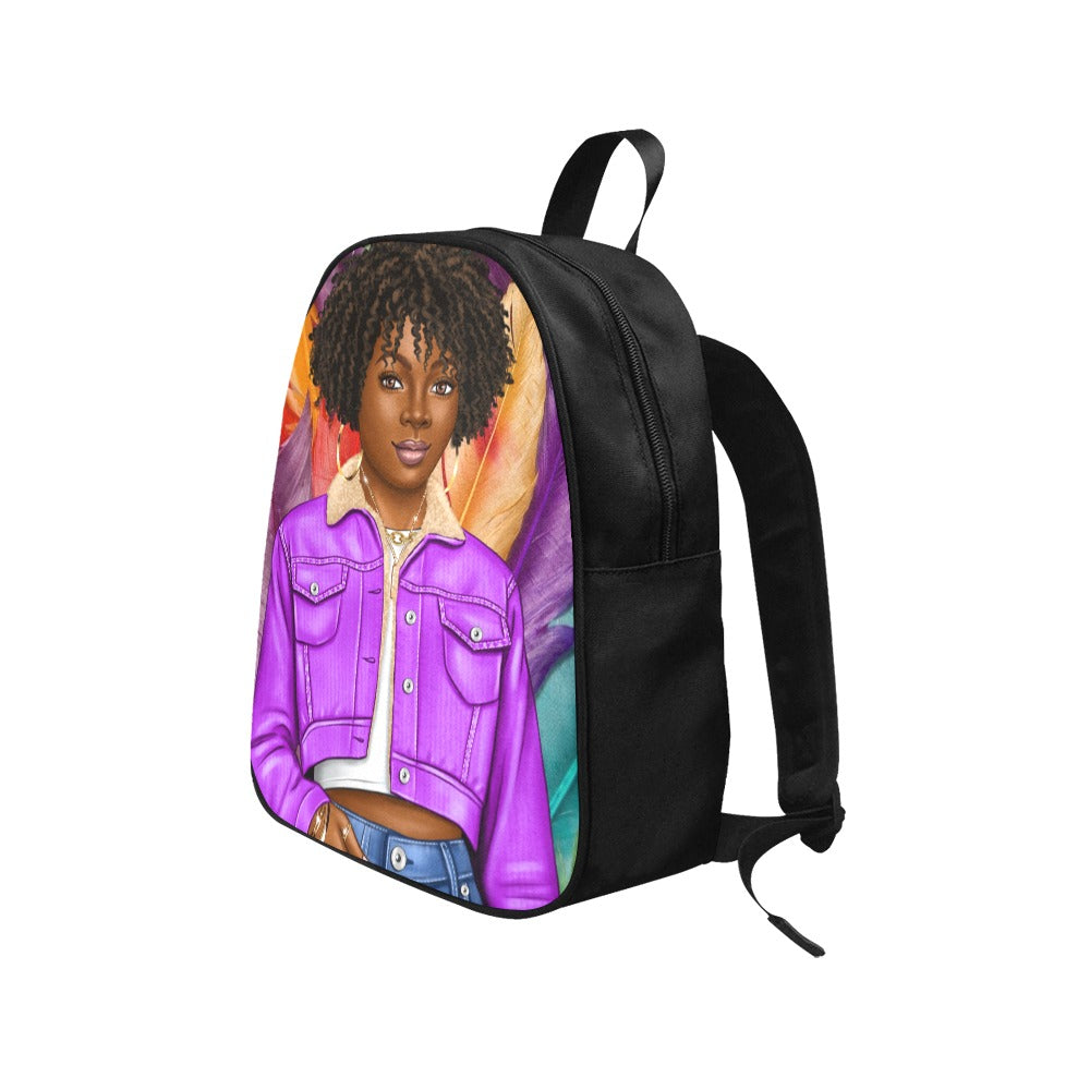 Colorfully Me VIII Fabric School Backpack (Model 1682) (Medium)