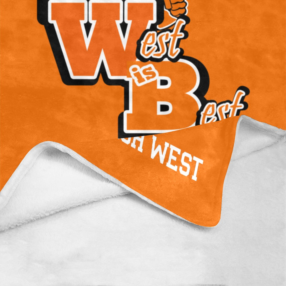 West is Best Orange Blanket Ultra-Soft Micro Fleece Blanket 54"x70"