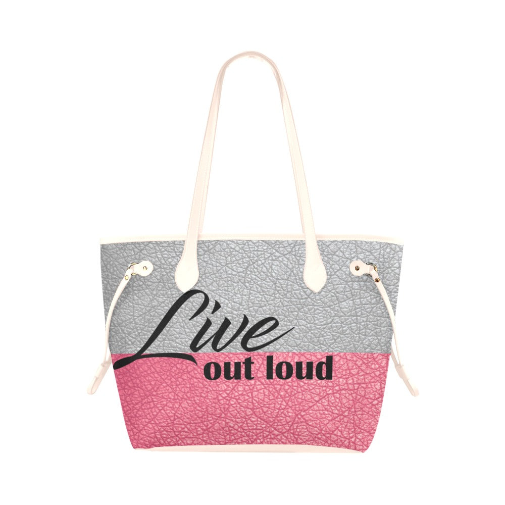 Live Out Loud Two-Toned Clover Canvas Tote Bag (Model 1661)