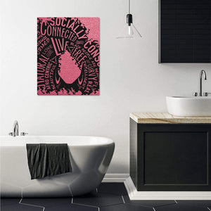 Afro Girl with Pink Color Background Frame Canvas Print 16"x20"