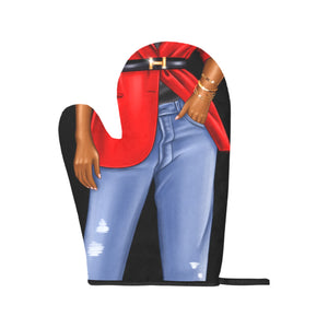 Red Blazer Blue Jeans Set Oven Mitt & Pot Holder
