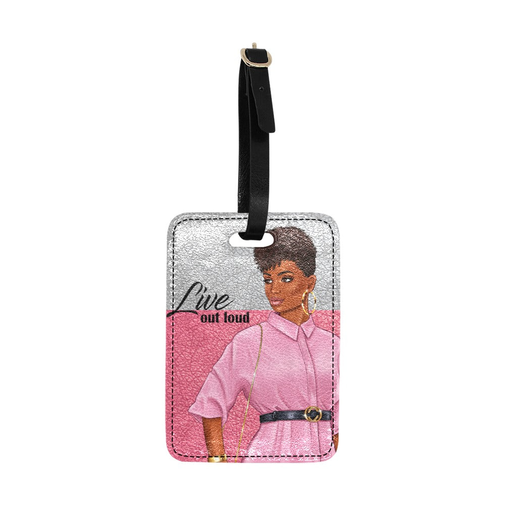 Live Out Loud Two-Toned Luggage Tag