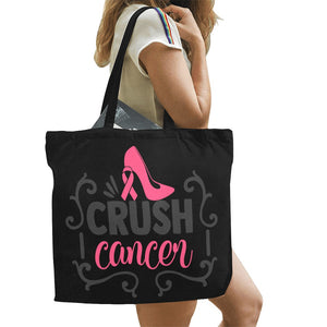 Crush Cancer High Heel Tote All Over Print Canvas Tote Bag/Large (Model 1699)