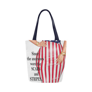 Since the ancestors wore scars and stripes Skirt Canvas Tote Bag (Model 1657)