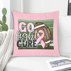 Go Fight Cure Pillow Case Custom Pillow Case 20"x20" (one side) No Zipper