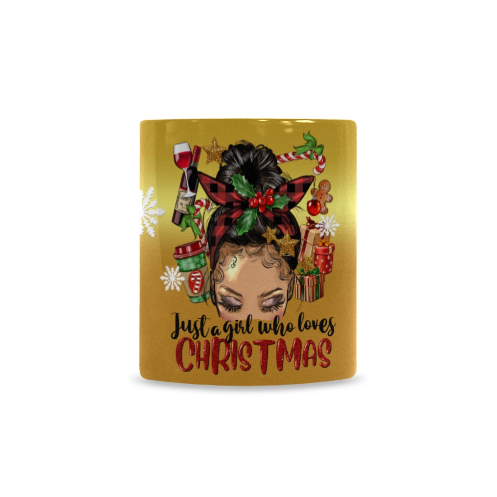 Just a Girl Who Loves Christmas Light Skin Morph Mug Custom Morphing Mug (11oz)