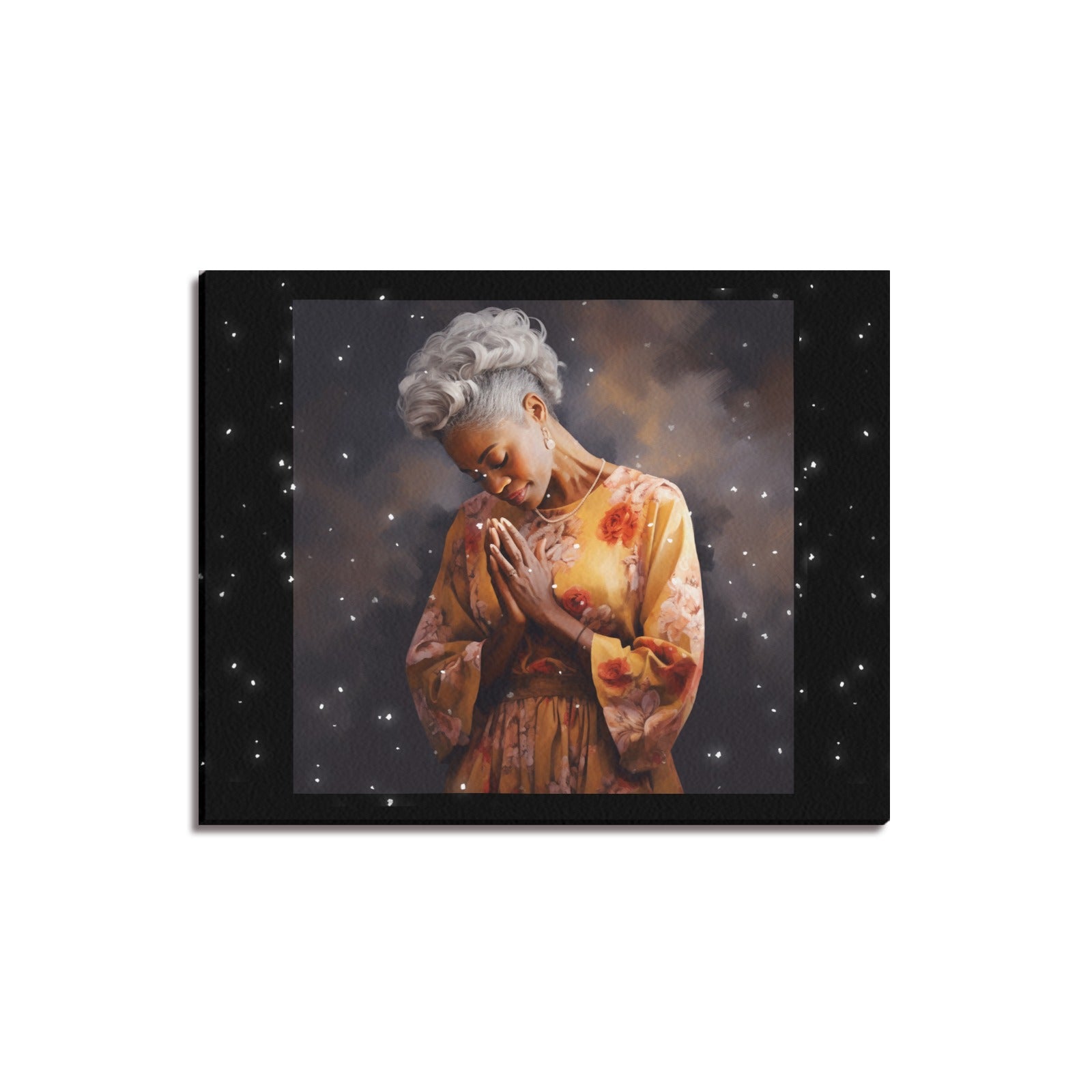 A Praying Woman Frame Canvas Print 20"x16"