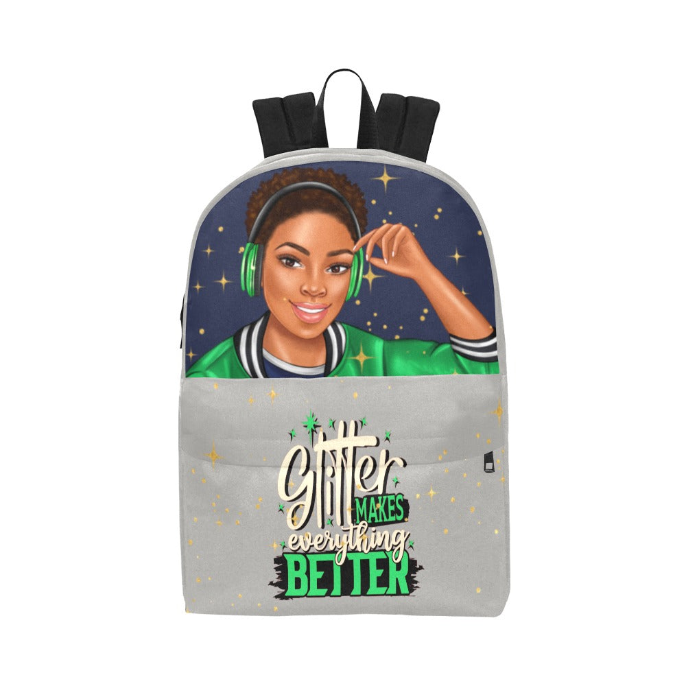 Glitter Makes Everything Better in Green Unisex Classic Backpack (Model 1673)